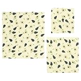 TOPPERFUN 3 Stück Bienenwachstücher aus Nachhaltigem Baumwollstoff...