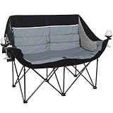 XGEAR Portal Campingstuhl faltbar 2 Personen Doppel Klappstuhl Camping Faltsofa...