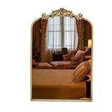 Awhtixbo Gold Barock Spiegel Antike,Vintage Spiegel mit Bögen,Spiegel Halbrund...
