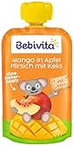 Bebivita Mango in Apfel Pfirsich mit Keks, 120 g 6er Pack (6x120g)