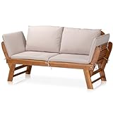 KHG Gartenbank Akazie geölt, Daybed, Sonnenliege, Lounge-Set Gestell Braun...