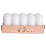 pajoma Stumpenkerzen | Ø 40 x 90 mm, Brenndauer: 9 Stunden (10 Stück, Weiß),...