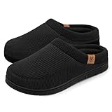 VeraCosy Herren Cord Mokassin Hausschuhe Memory Foam Winter Pantoffeln...
