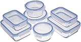 Amazon Basics Frischhaltedosen aus Glas für Lebensmittel, 14er-Pack (7...