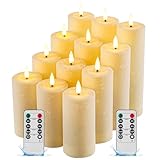 Da by 12er Pack Outdoor Wasserdichte LED Flammenlose Kerze mit Fernbedienung...