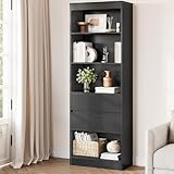 FORABAMB 180 x 60 x 30 cm Bücherregal mit Verstellbarer Ablage,Bücherschrank...