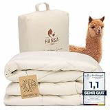 HANSA-FARM | Baby Alpaka Bio-Bettdecke 135 x 200 cm (Füllung 1.400g) - Ganzjahr...