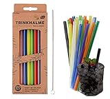 Premium Trinkhalme 20 Stück, 20 cm, Bunt, made in GERMANY, wiederverwendbar &...