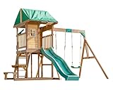 DOLPHIN PLAYGROUND T Schaukel- und Rutsch-Set aus Holz für den Garten –...