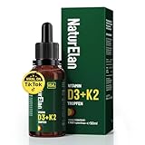 Vitamin D3 K2 hochdosiert Tropfen - 50ml, 1000 I.E. Vitamin D3 pro Tropfen,...