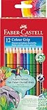 Faber-Castell 112412 Colour Grip Buntstifte für Kinder, 12er-Buntstifte-Set,...