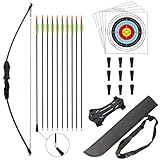 HANSPY Bogen und Pfeil Kinder Set Jugendbogenset Teens Kinderbogen Recurve...