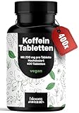 Koffeintabletten hochdosiert – 400 Tabletten – 200 mg Koffein pro Tablette,...