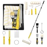 Farbwannen-Set, 17-teilig, Farbroller-Set, Farbroller 9 Zoll, kleine Farbrolle,...