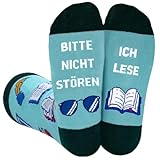 WAMIOKAGRO Lustige Geschenke für Männer Frauen, Leseratte Socken mit Spruch,...