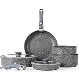 Florosa Keramik Topfset Pfannenset, 9-teilig Ungiftiges Töpfe & Pfannen,...