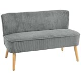 HOMCOM Sofa 2 Sitzer Couch, Kleine Loveseat mit Cord-Optik Modern Polstersofa...