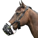 T TEKE Nano-Duro II Deluxe Pferd Weiden Maulkorb mit Fleece Pelz Futter, voll...