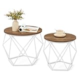 VASAGLE Couchtisch rund, 2er Set, Wohnzimmertisch, Beistelltisch, modern,...