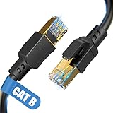 Nebite Cat 8 LAN kabel 3m, 40Gbps Netzwerkkabel 2000 MHz Ethernet Kabel Gigabit...