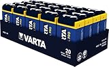 Varta 4022 Industrial Alkaline Block LR61 Batterie (9 V, 20-er Pack)