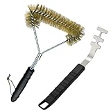 Grillrostheber, 2 Stück hitzebeständige Grillrostheber + Grillbürste...