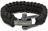 Steinbock7 Dachstein Paracord Survival Armband, verstellbarer Edelstahl...