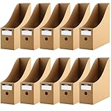 Zosenyer Stehsammler, 10 Stück Zeitschriftensammler Pappe aus Kraftpapier,...