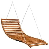 vidaXL Bugholz Bett-Schaukel Teak-Finish Massivholz Hängeschaukel Gartenliege...