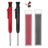 2er Zimmermannsbleistift mit 12 Bleistiftminen 2 Farben, Tieflochmarker...