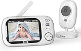 GHB Babyphone mit Kamera 3,5 Zoll Video Baby Monitor mit VOX Modus Nachtsicht...