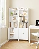 Hzuaneri Bücherschrank mit 2 Türen, Bücherregal mit 6 Ebenen, Regal,...