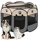Lighterday Tragbarer Welpenauslauf,Welpenlaufstall Hundebox Faltbar...