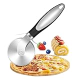 KollyKolla Pizzaschneider Edelstahl 21 Cm, Pizzaroller Gastro mit Rutschfestem...