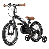 Deryan Luxus Kinderfahrrad 14 Zoll | 3 in 1 Laufrad | Fahrrad mit Verstellbarem...