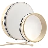 Tambourin Tamburin 2 Stück (6 Zoll & 8 Zoll) Trommel Holz Handtrommel...