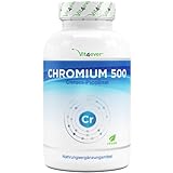 Chrom aus Chromium Picolinate - Extra hochdosiert 500 mcg Chrom pro Tablette -...