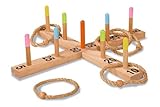 Eichhorn 100004405 - Outdoor Ringwurfspiel - 50x50cm mit 5 Wurfringen, 1 Kreuz,...