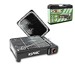Rsonic tragbarer Butangas Gasgrill mit Grillrost und Grillplatte, inkl....