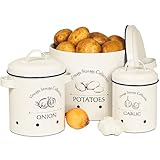 Gadgy Kartoffel Aufbewahrungsbox | 3 St. Vorratsbehälter Set | Zwiebel...