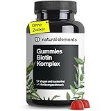 natural elements Biotin Haar Gummies - 120 vegane, zuckerfreie Gummibärchen mit...