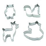 BekkiB 4er Set Eichhörnchen Fuchs REH Eule Ausstecher Ausstechform Waldtiere...