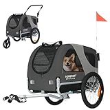 DOGGYHUT® Premium M Hundeanhänger 2-in-1 Hundebuggy & Jogger Fahrradanhänger...