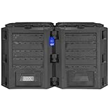 FIXKRAFT 2 Kammer Komposter Garten Schnellkomposter Groß 800L Schwarzer...
