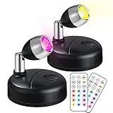 Klarlight RGB Mini LED Spot Batterie Fernbedienung Bildbeleuchtung Kabellos LED...