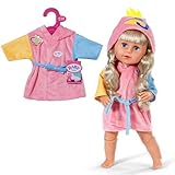 BABY born Bademantel - Mit Enten-Kapuze & verschiedenfarbigen Ärmeln -...