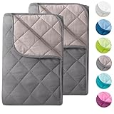 wometo 2 Stück Microfaser Sommer Steppbett Wende-Design 135x200 oekoTex - grau...