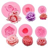 6 Stücke 3D Silikonform Blumen, Weich Silikonform Rose Blumenform, Silikonform...