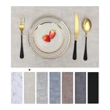 Homaxy Tischsets Abwaschbar 6er Set, Wasserdicht Tischset, Platzsets Abwischbar...