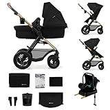 Kinderkraft MOOV2 AIR Kinderwagen 4 in 1 Kinderwagenset bis 26 kg mit Kindersitz...